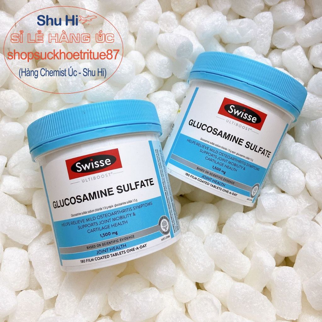 Viên hỗ trợ xương sụn khớp Swisse Glucosamine sulfate 1500mg 180 viên, Glucosamin swisse úc