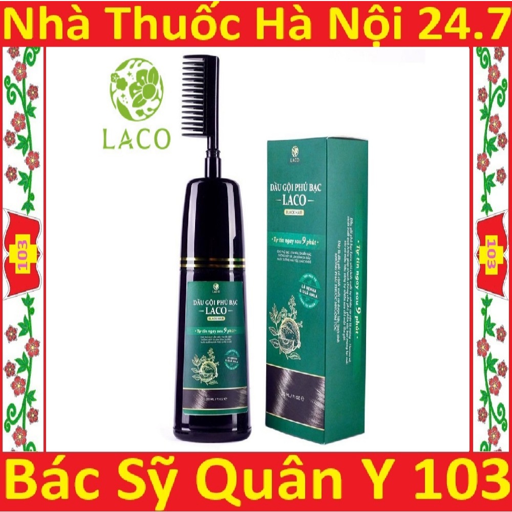 Dầu gội phủ bạc laco black hair, nhuộm tóc thảo dược phủ bạc đen tóc sau 9phút,nhuộm tại nhà an toàn