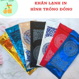 100 Khăn Lạnh Khăn Ướt Giấy Bạc In Hình Trống Đồng Cao Cấp  Nhiều Màu Mùi Hương Nhẹ, Thấm Hút Tốt- quannaocung