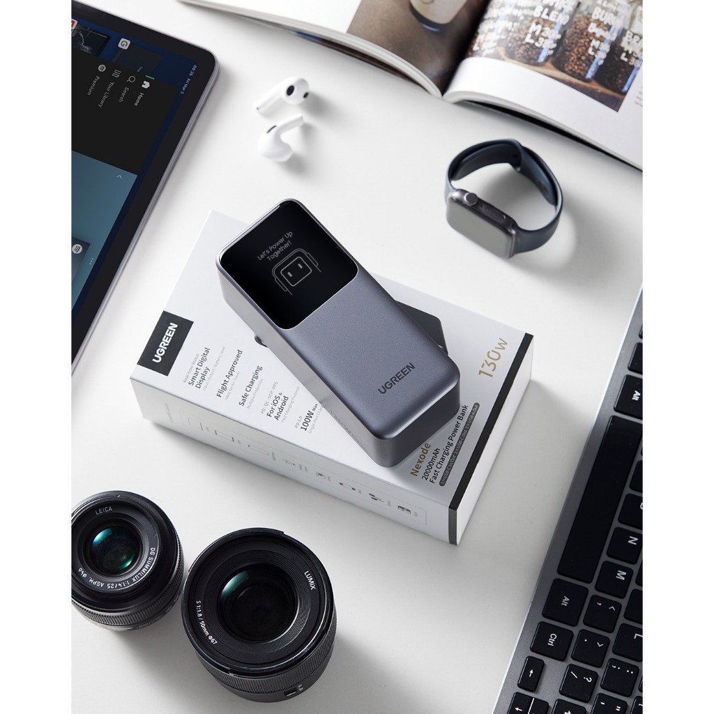 Pin sạc dự phòng UGREEN Nexode PB721 130W dung lượng 20000mah, sạc nhanh PD3.1 100W, với 2 cổng Type C, màn hình LED | BigBuy360 - bigbuy360.vn