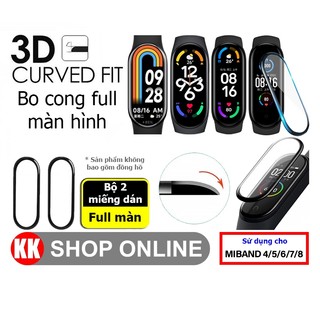 Bộ 2 miếng dán 3D full màn hình cho Xiaomi Miband ( Xiaomi Smart Band ) 4 5 6 7 8