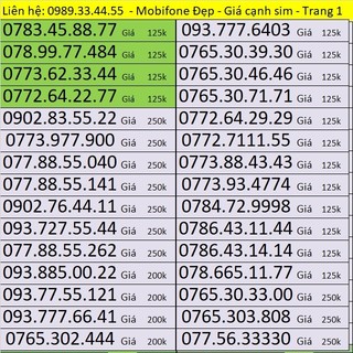 Sim Mobifone Trả Trước Giá Rẻ