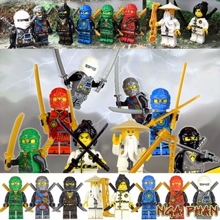 Trọn Bộ 8 Ninja Siêu Phàm Ninjago Đồ Chơi Xếp Hình Lắp Ráp MOC