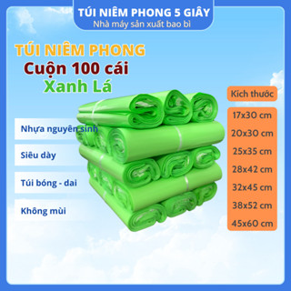 [Màu Xanh Lá–Siêu Dày-Đủ size] Túi gói hàng niêm phong - túi đóng hàng chuyển phát nhanh có sẵn keo dính – 5 GIÂY
