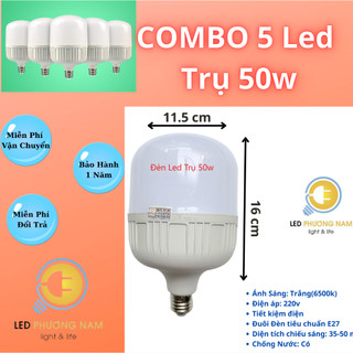 Combo 5 đèn led trụ 20w/30w/40w/50w/65w siêu sáng