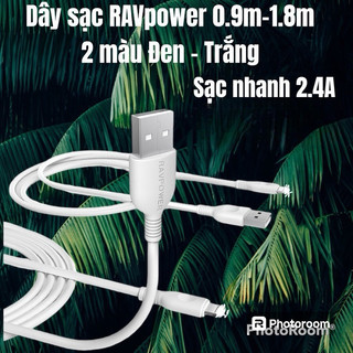 Hộp 2 cọng cáp ravpower usb-l sạc 12w rp-lc010 cho đt táo khuyết new fullbox