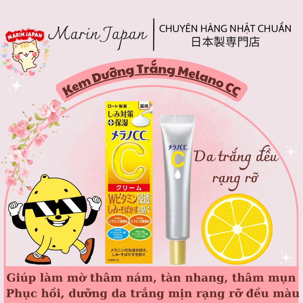 Kem Dưỡng Melano CC Chính Hãng - Hỗ Trợ Thâm Mụn, Chống Nám Và Sáng Da Nội Địa Nhật Bản 23Gr