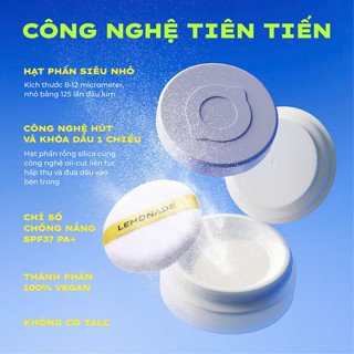 Phấn phủ kiềm dầu Lemonade thuần chay chống nắng Supermatte No Makeup Loose Powder | MT MAKEUP STORE
