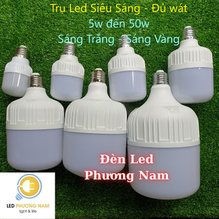 [Bảo Hành 12 Tháng] Bóng đèn Led trụ kín nước, siêu sáng 5w-10w-15w-20w-30w-40w-50w