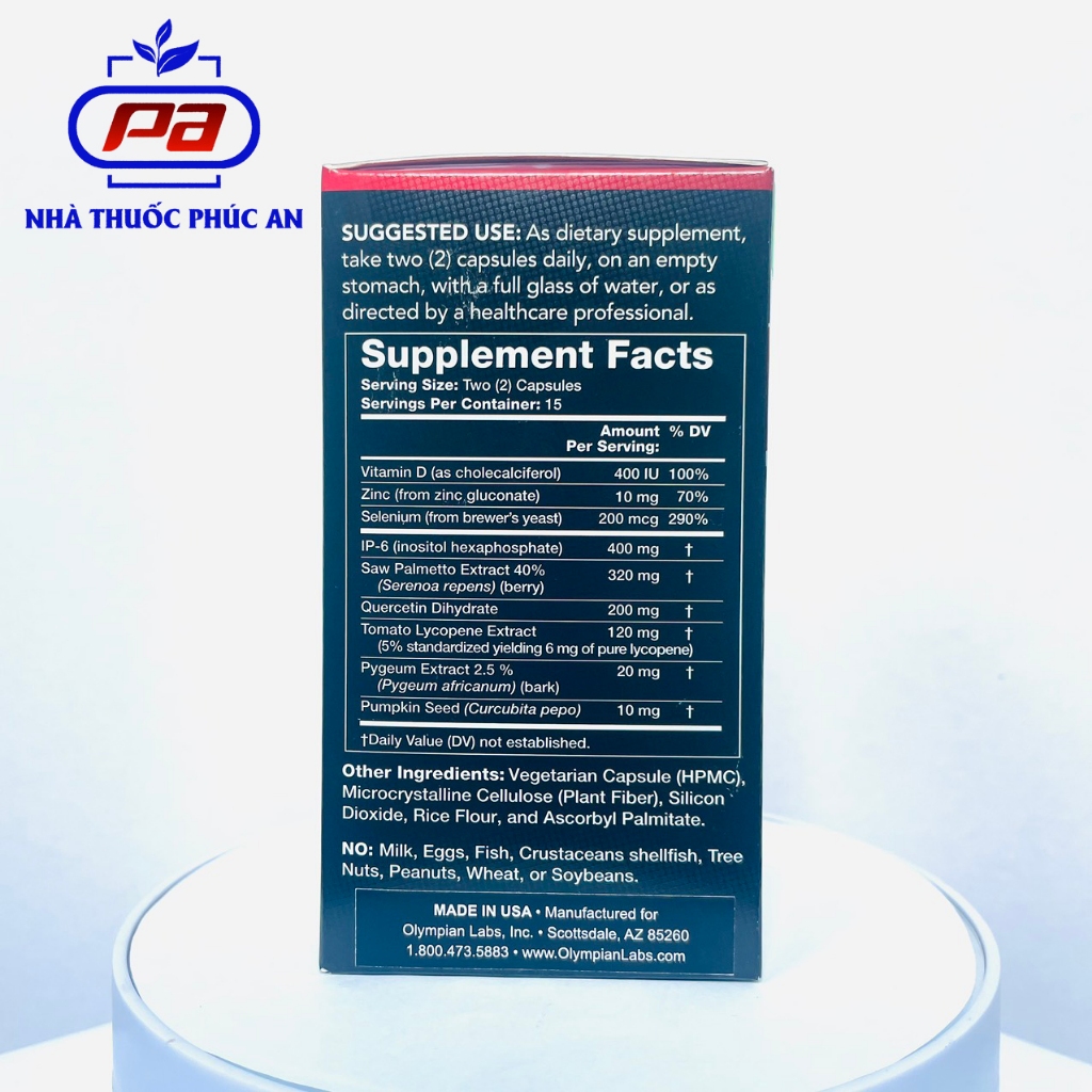 Viên uống hỗ trợ tiền liệt tuyến Prosplex For Men Olympian Labs 30 viên tăng sinh lý, giảm tiểu đêm