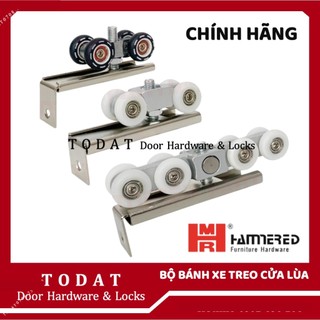 Bộ bánh xe treo con trượt cửa lùa 4 bánh, 8 bánh hammered