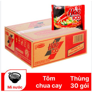 ( Thùng 30 gói ) Mì Hảo 100 tôm chua cay 65g