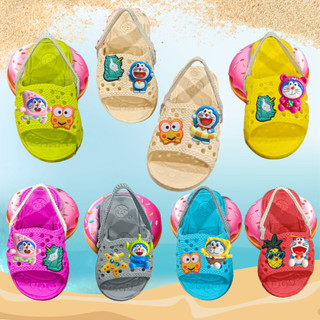  Dép tổ ong bé trai gái tập đi có quai gắn STICKER CHARM 0-2 tuổi cao cấp êm chân Nhựa nhẹ chống trơn 
