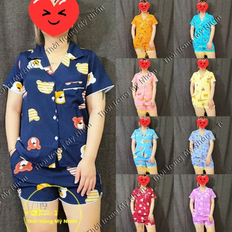 Đồ bộ pijama lụa hàn lửng lai xéo