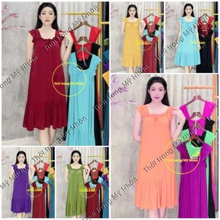 Đầm ngủ thun lạnh quai bảng nhiều màu đẹp