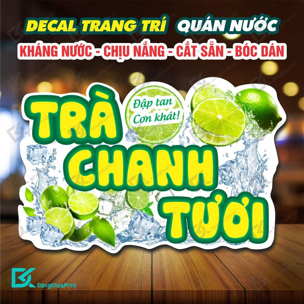 {GIÁ SỈ} Decal trang trí - Hình trà chanh, trà đào, nước ép, sinh tố, chanh dây