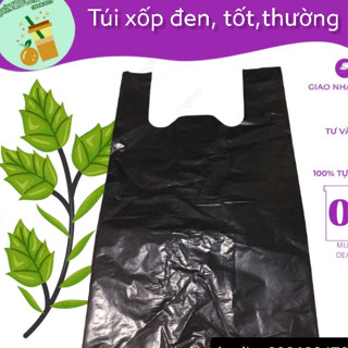 Bịch nilon, bọc nilon quai xách màu đen dẻo dai đựng rác, đóng hàng nhiều size - 1kg - Quán nào cũng cần