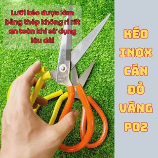 Kéo inox  cắt cành cán đỏ vàng (Vườn Sài Gòn - Vuon Sai Gon)