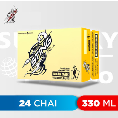 ( thùng 24 Chai ) Nước Tăng Lực Sting Vàng chai 330ml