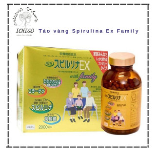 Tảo Vàng cao cấp Spirulina EX Family Nhật Bản ( 1 set 2 lọ, 1 lọ 1000 viên )