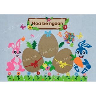Bảng bé ngoan vải nỉ, bé đến lớp - tranh góc, đồ dùng mầm non
