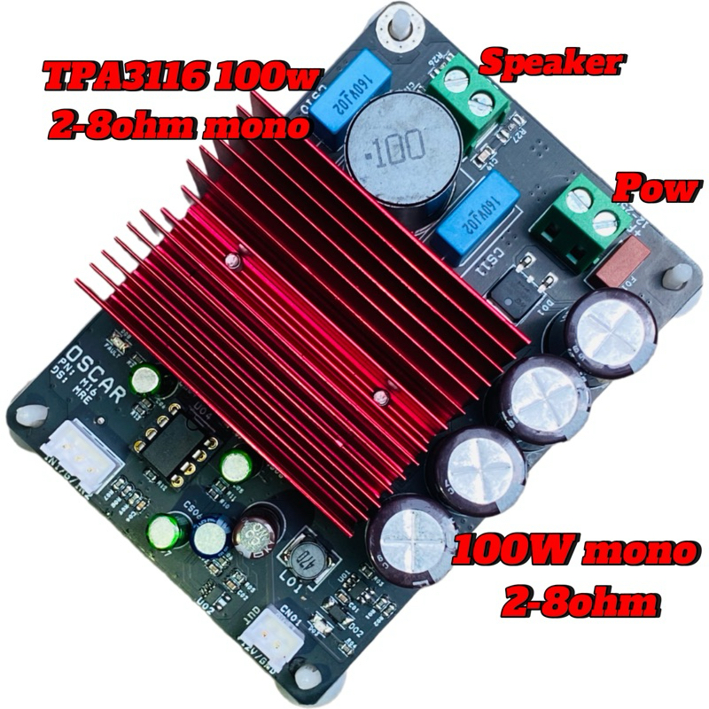 Mạch khuếch đại mono tpa3116-100w 2-8ohm