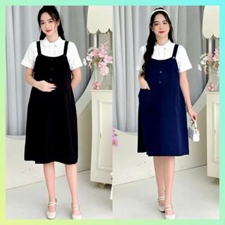 Yếm Bầu, Yếm Bầu Công Sở Suông Đai Form Dễ Form Dễ Mặc Thoải Mái Mặc Bầu Kết Hợp Sau Sinh