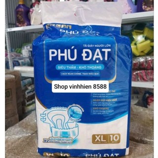 Tã bỉm dán phú đạt Size XL từ 65 -100kg có vách chống chào ( 1gói - 10 miếng) siêu thấm hút