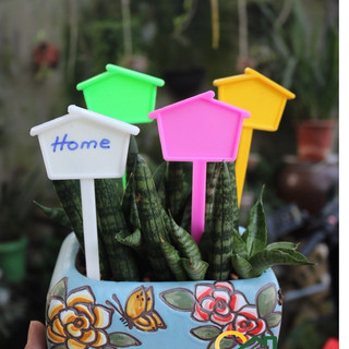 Set 5 thẻ trụ cắm ghi tên - name tag hình nhà nhựa PP cao cấp dầy bền cao 135mm rộng 45mm