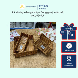Rá, rổ nhựa đan giả mây - Đựng gia vị, mẫu mã đẹp, tiện lợi | MTA - Mart