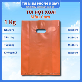 [1kg túi hột xoài PE – màu cam – đủ size] Chất liệu nhựa PE bóng mịn – dẽo dai – Giá xưởng – 5 Giây