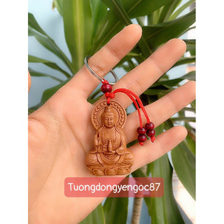 Móc khoá gỗ hình phật bà quan âm