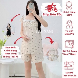 [BEST SELLER] ( 40kg - 85kg ) Đồ Bộ Bầu Và Sau Sinh , Nơ Nhỏ Tiểu Thư ,Form Dễ Mặc,Siêu Mát,Nhẹ Tênh