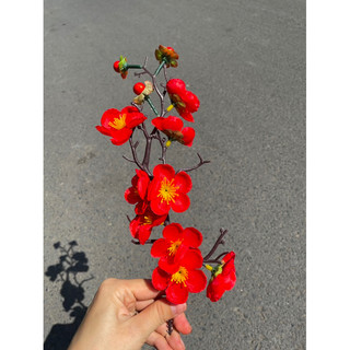 HOA VẢI cành đào cổ trang trí