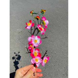 HOA VẢI cành đào cổ trang trí