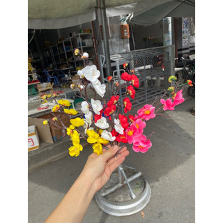 HOA VẢI cành đào cổ trang trí
