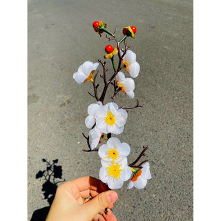 HOA VẢI cành đào cổ trang trí