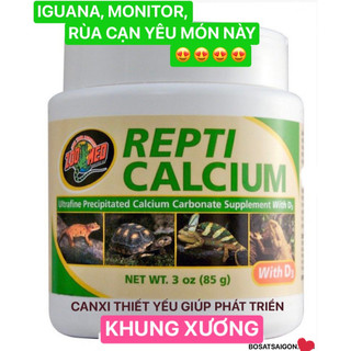 Canxi + d3 dùng cho iguana, monitor, các dòng bò sát rùa cạn sulcata, rồng úc / chính hãng zoomed usa