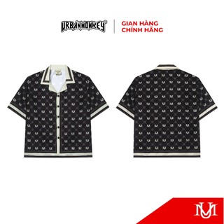 Áo Sơ Mi Urban Monkey$ - UM Monogram Shirt Black Phối Màu Đen Form Boxy Shirt Trendy 2024