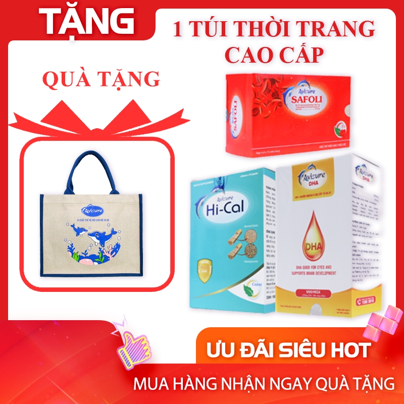 Bộ vi chất thiết yếu sắt canxi DHA Avisure cho mẹ bầu SAFOLI, DHA, HI-CAL