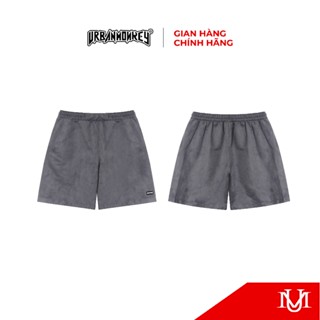 Quần Short URBAN MONKEY Suede Short Grey Basic Da Lộn Lót Dù Regular Form Nam Nữ Phối Màu Xám