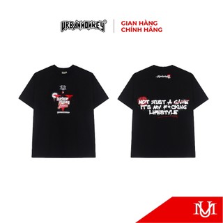 Áo Thun T-Shirt Unisex URBAN MONKEY " Hiphop All Day Jam Tee Black " Chất Liệu Cotton In Cán Lụa Phối Màu Đen