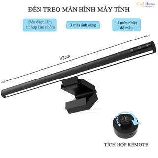 Thanh Đèn LED Gắn Màn Hình Máy Tính PC Có Remote Cảm Ứng 3 Màu Ánh Sáng Hợp Kim Nhôm Cao Cấp