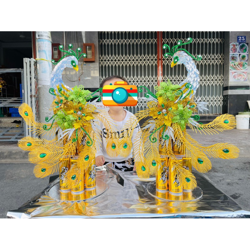Full 1 set phụ kiện làm oản công (phối bạc, vàng, xanh)