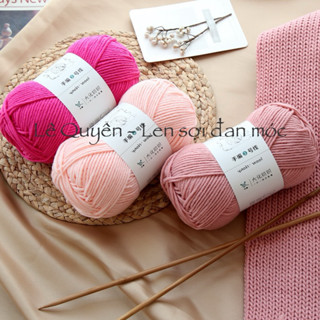 Len Yaoh Wool, len cuộn đan móc khăn 3mm cuộn 100gr