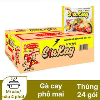 ( Thùng 24 gói ) Mì Siukay Gà Cay Phô Mai 129g