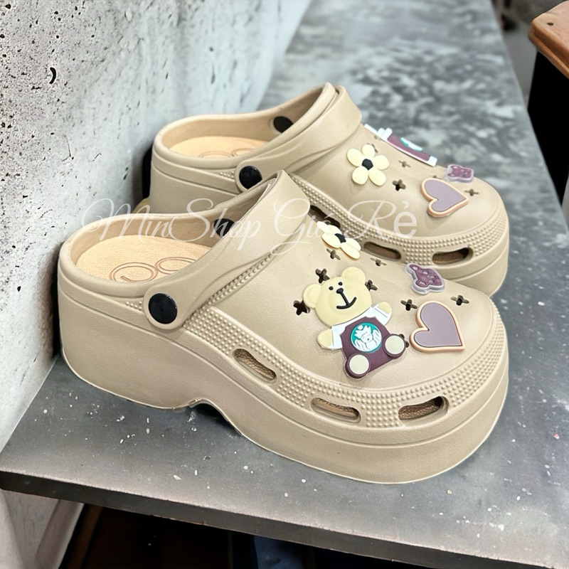 Dép sandal nữ đế cao, Sục cross nữ đế cao 6,5cm tôn dáng chất liệu eva siêu nhẹ