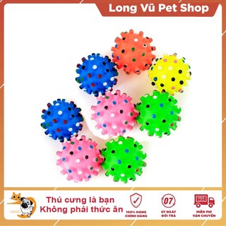 Quả Bóng Đồ Chơi Cho Chó Mèo Bóng gai cao su kêu chút chít nhiều màu - Long Vũ Pet Shop