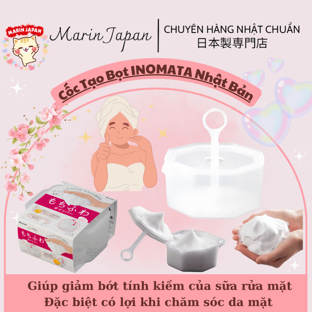 Cốc tạo bọt Inomata Mẫu Mới Nội Địa Nhật Bản Chính Hãng
