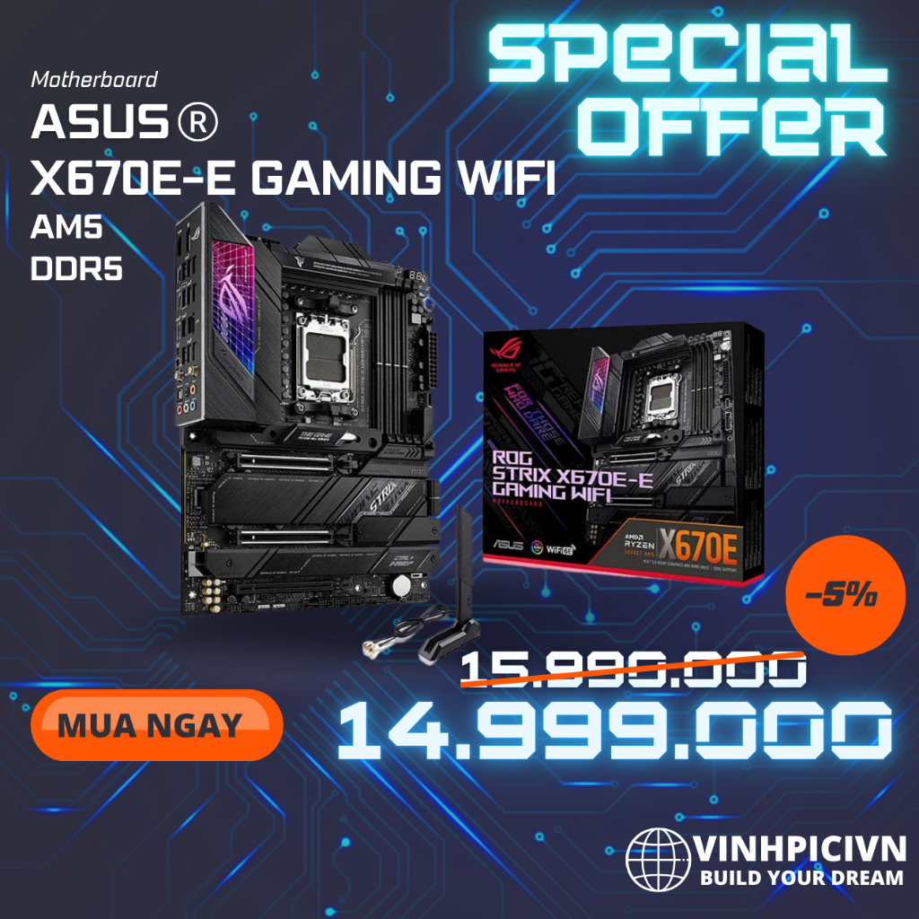 Mainboard ASUS ROG STRIX X670E-E GAMING WIFI [NEW]